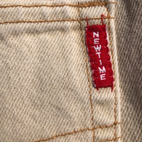 Baggy jeans beige tan NewTime size 32-34 yellow light brown style y2k streetwear - Picture 5 of 11